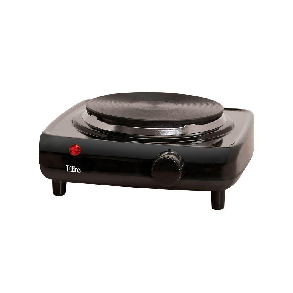 AROMA Single Burner 5.8 in. Black Diecast Hot Plate with Temperature