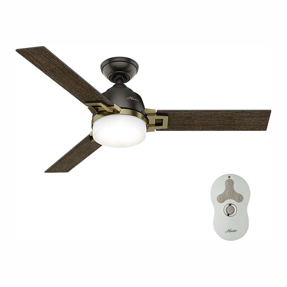 Hunter Leoni 48 In Led Indoor Noble Bronze And Modern Brass