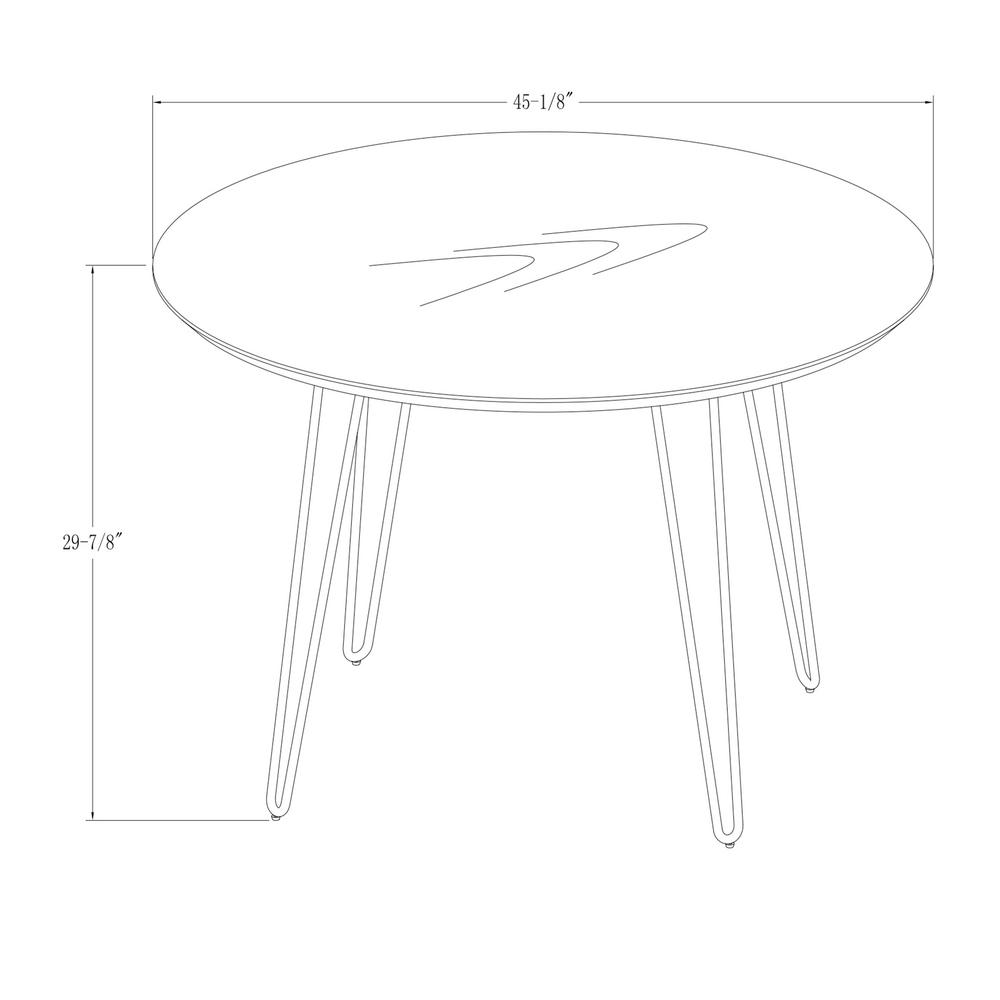 46 In Walnut Round Hairpin Leg Dining Table Hdw46rdhpwt The