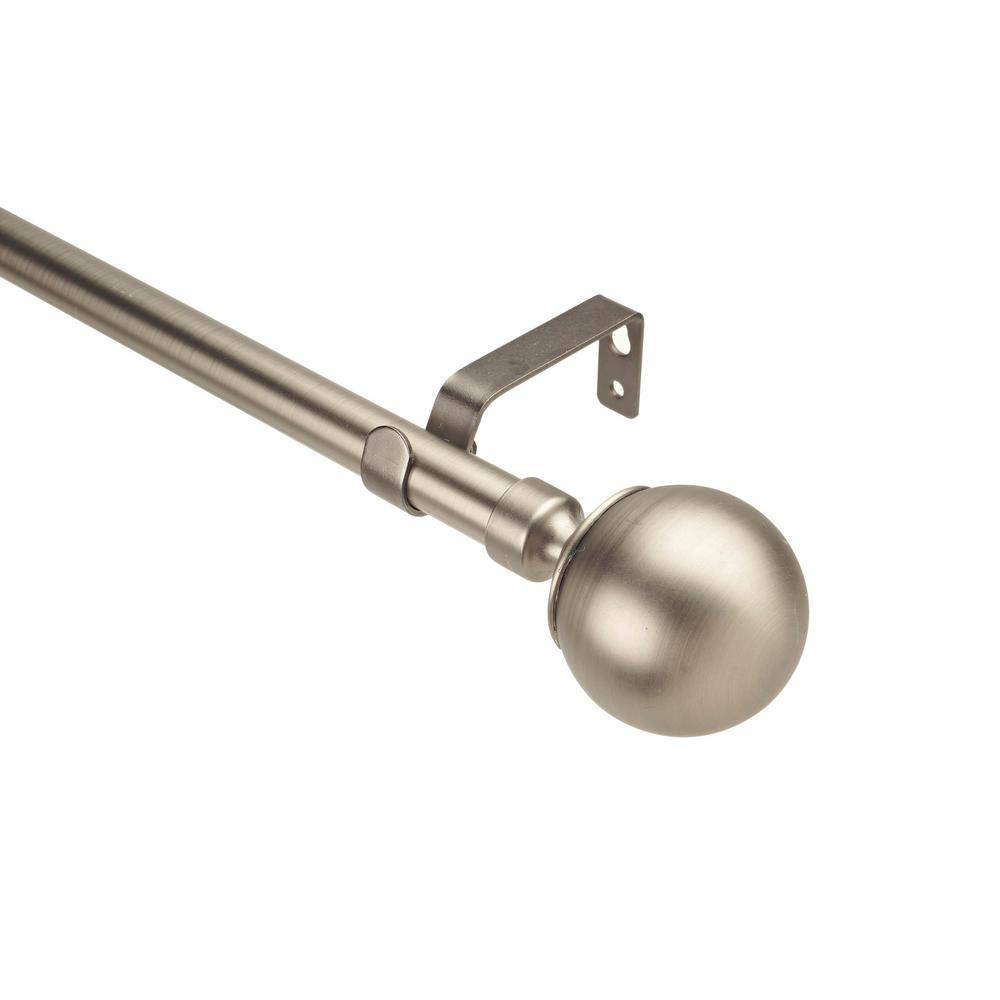 Home Details Solid Knob 86 to 120 in. Curtain Rod in Satin Nickel9782SATIN The Home Depot