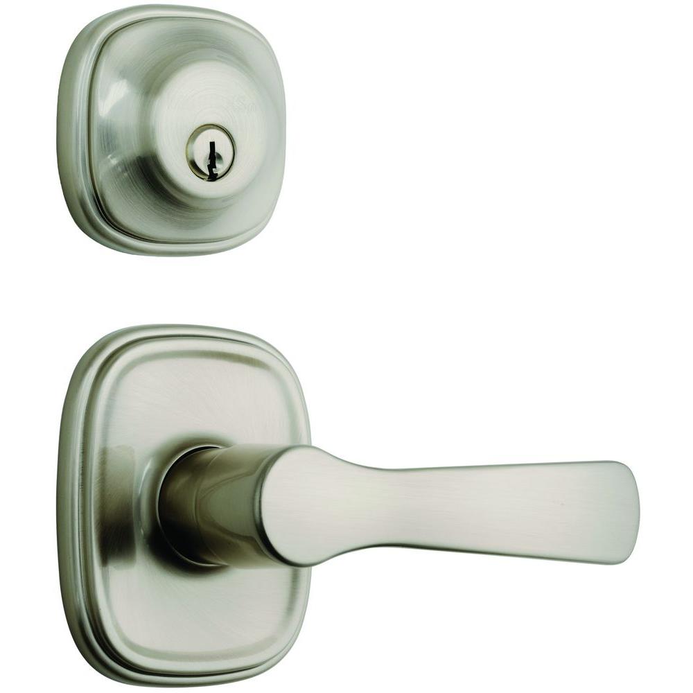 Brinks Home Security Alwood Single Cylinder Satin Nickel Passage Push