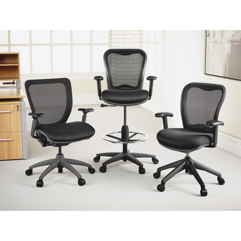 Lorell Black Mesh Drafting Stool Llr25981 The Home Depot