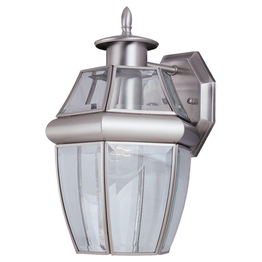 Sea Gull Lighting Lancaster 7 75 In W 1 Light Antique Brushed Nickel Outdoor 12 Wall Mount Lantern Sconce