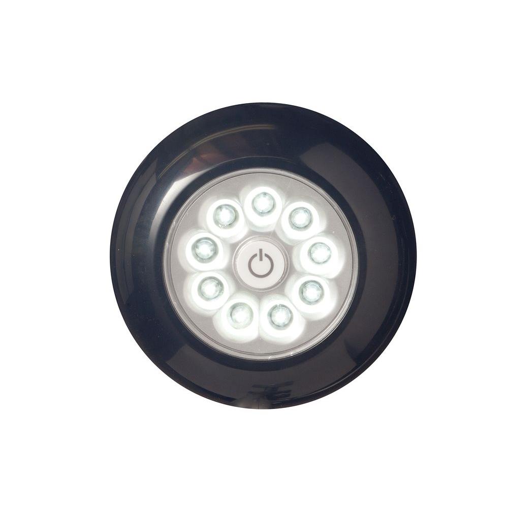 Light It Black Stick On 3 Pack 30010 303 The Home Depot Black 9 Led Anywhere Puck Light
