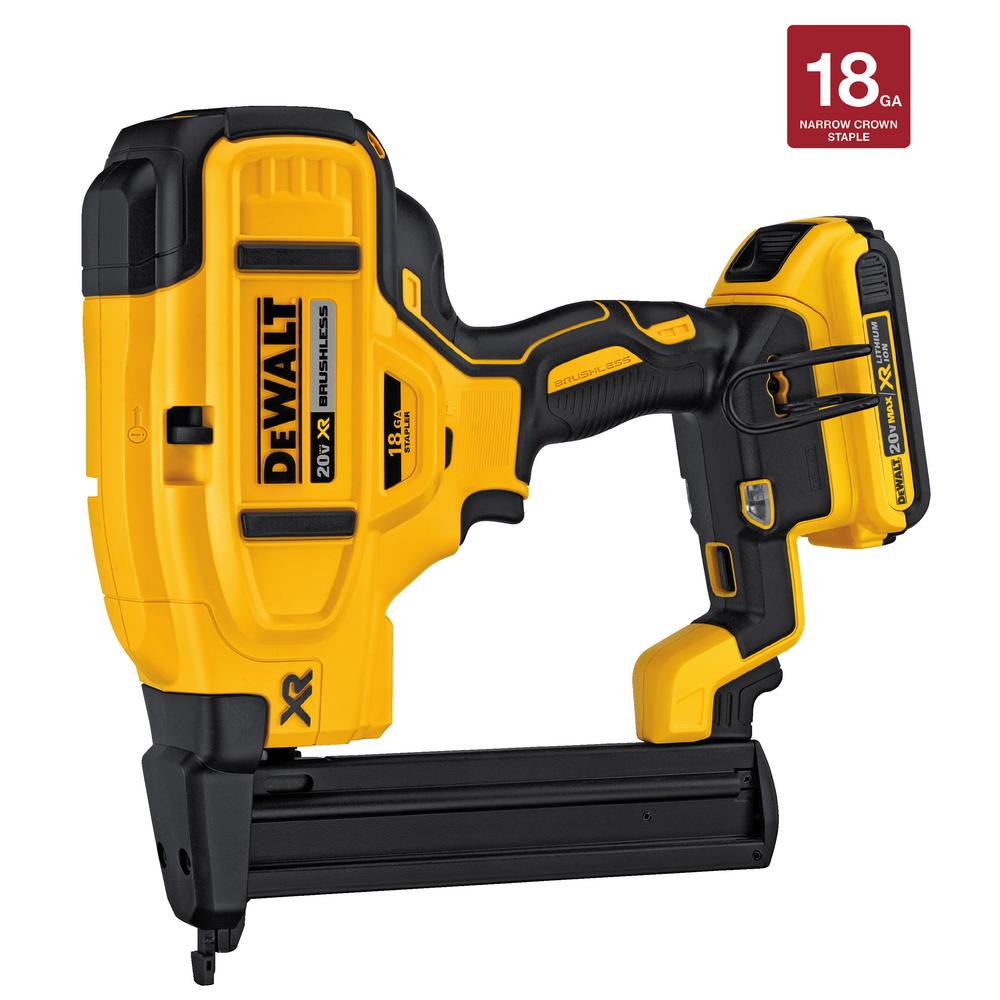 DEWALT 20 Volt MAX XR Lithium Ion Brushless 18 Gauge 1 4 In. Crown