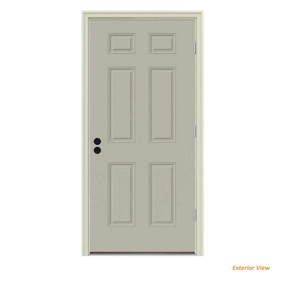 JELD-WEN 32 In. X 80 In. 6-Panel Primed 20 Minute Fire Rated Steel ...