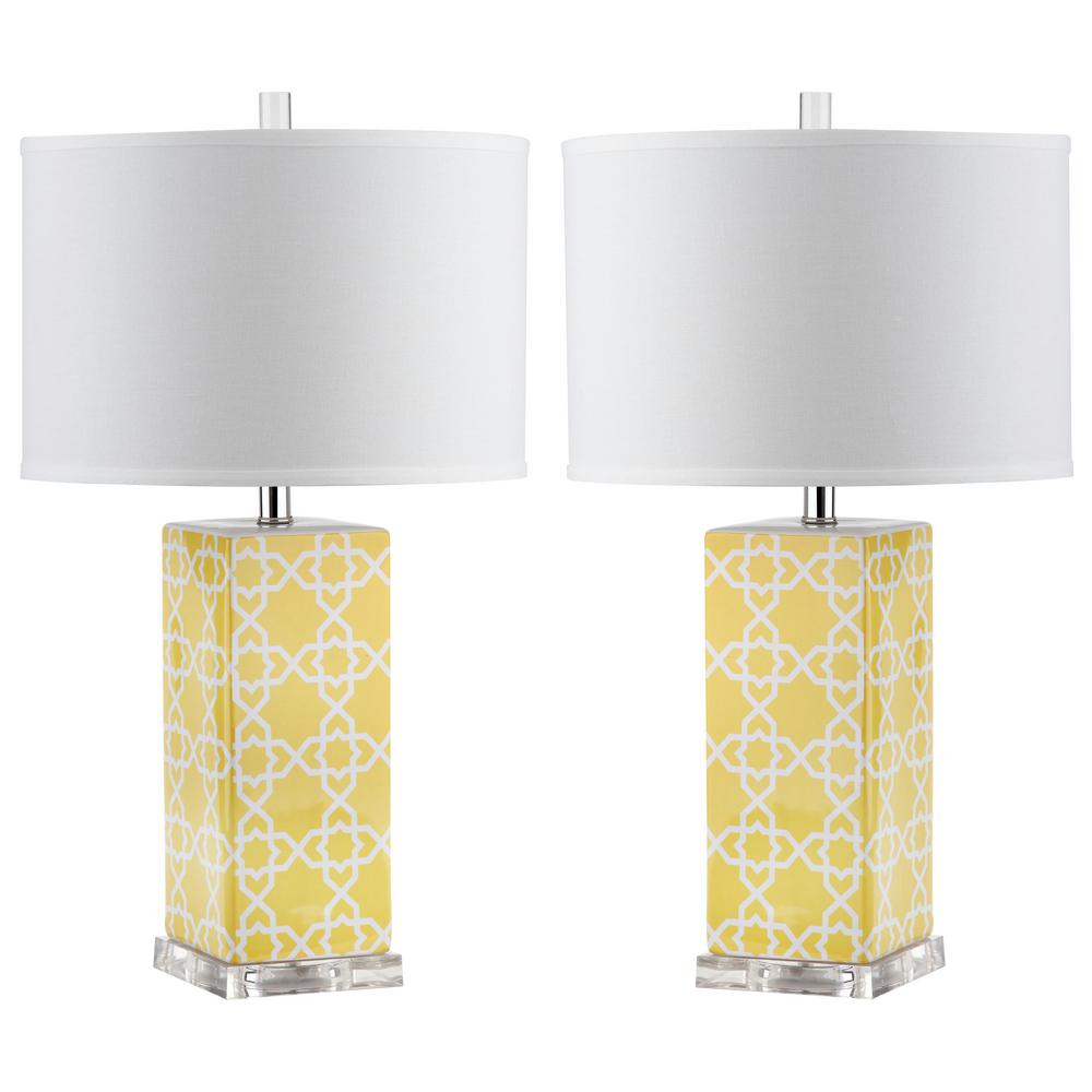 Safavieh Quatrefoil 27 In Yellow Table Lamp Set Of 2 Lit4133g Safavieh Quatrefoil 27 In Yellow Table Lamp Set Of 2