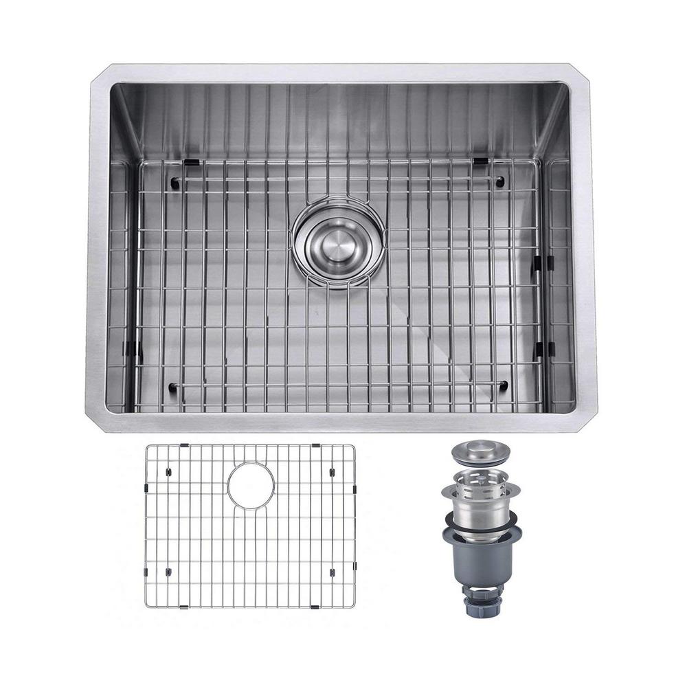 Mowa Pro Series R10 Tight Radius Handmade 23 In 16 Gauge Stainless Steel Undermount Modern Single Bowl Kitchen Sink