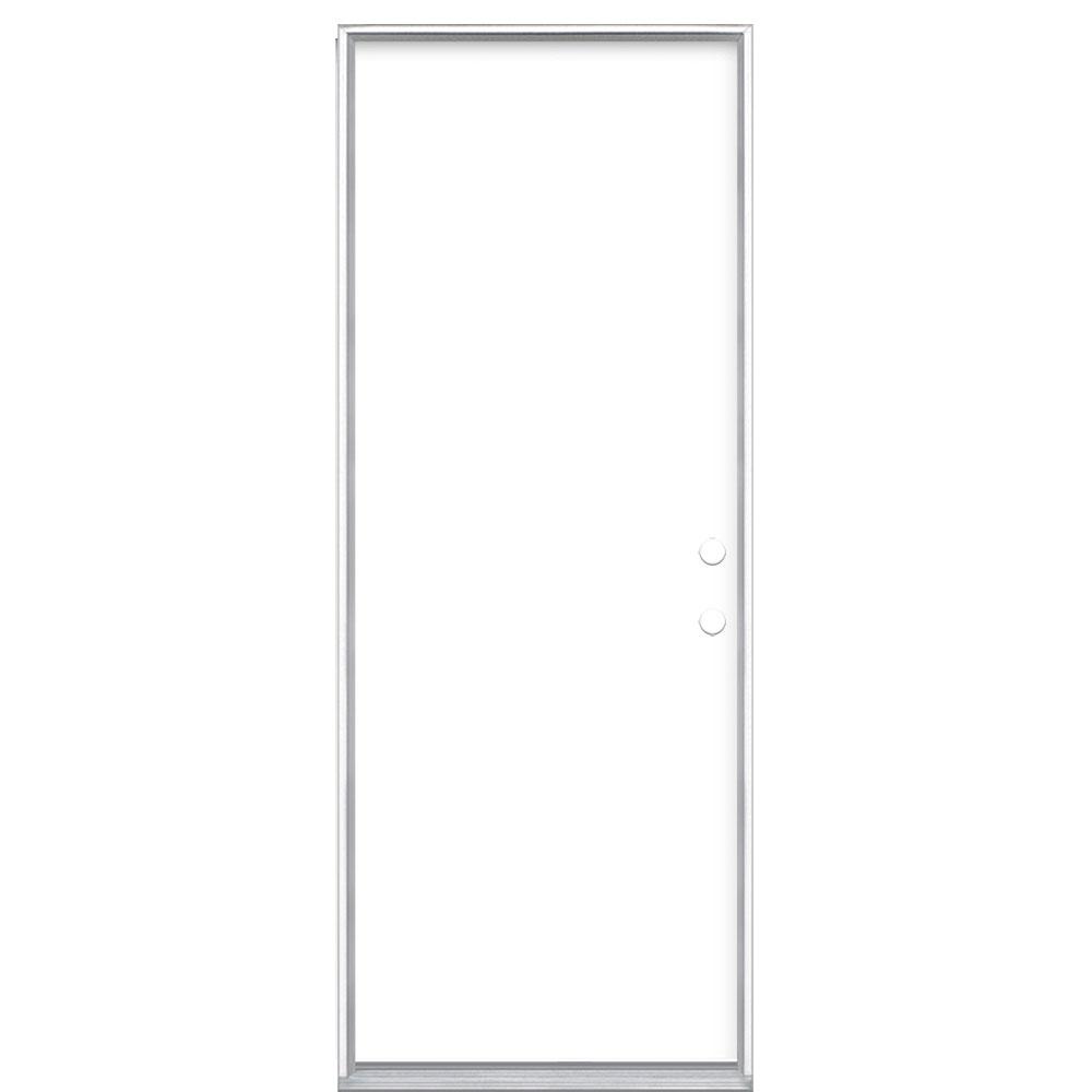 Masonite 30 In X 80 In Flush Left Hand Inswing Ultra White