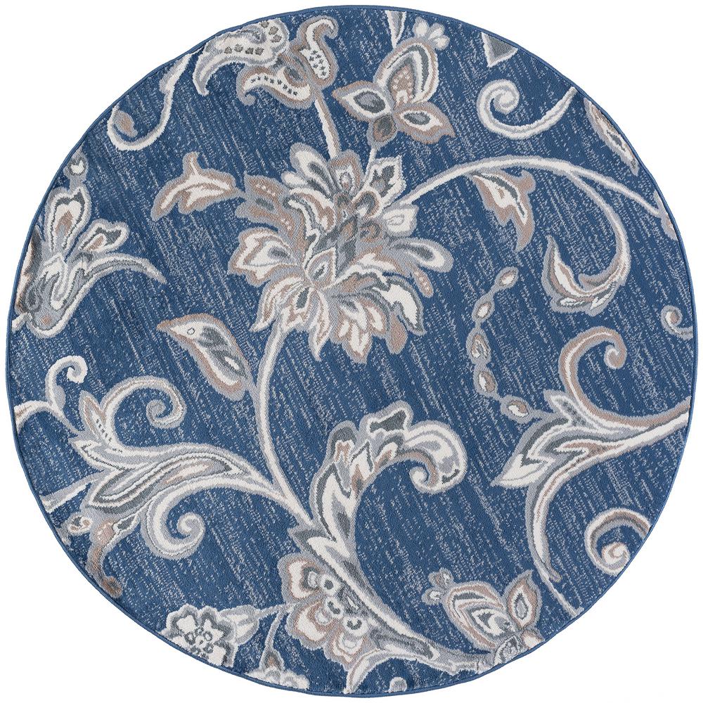 Tayse Rugs Madison Navy 8 ft. x 8 ft. Round Area Rug-MDN3507 8RND - The ...