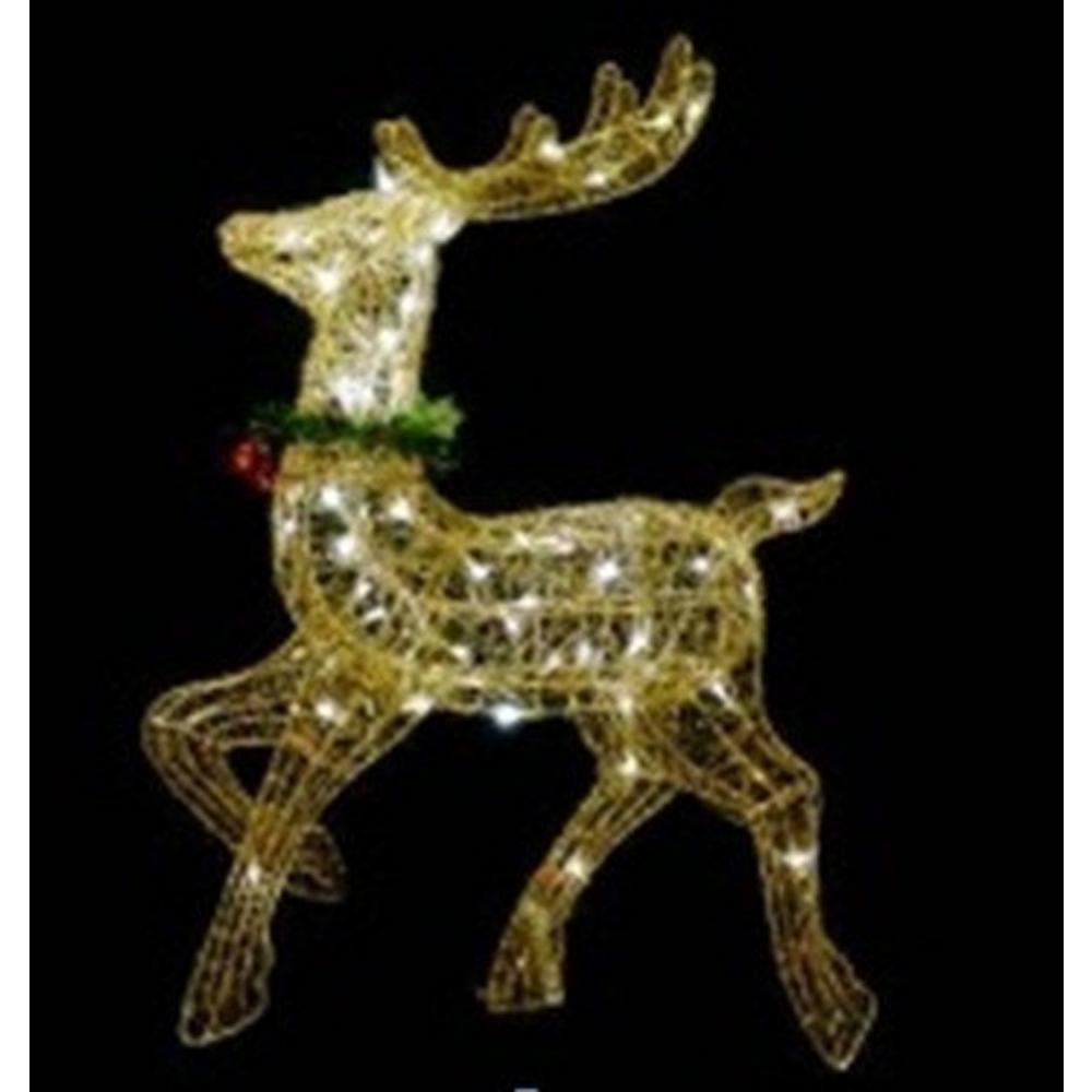 Home Accents Holiday 5 ft. Gold Reindeer with 44 in. Sleigh-TY374+375