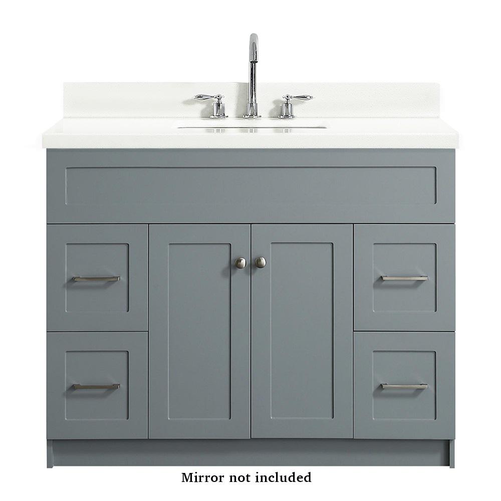 Ariel Hamlet 43 In Bath Vanity In Grey With Quartz Vanity Top In