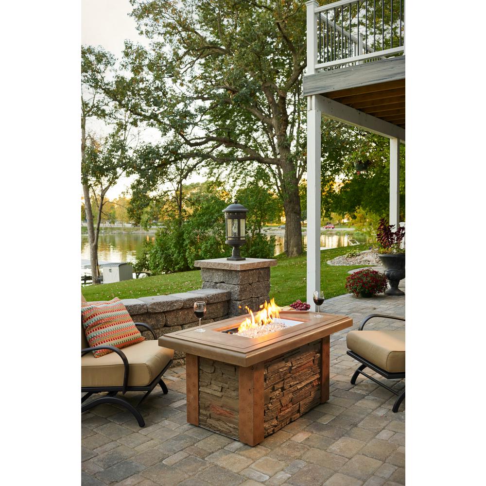 Fire Pit Kits Hardscapes The Home Depot Rectangular Supercast Natural Gas Or Propane Fire Pit