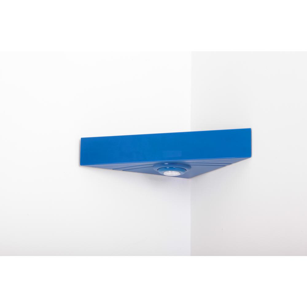 Magic Shelf 16 5 In W X 11 8 D Floating Blue Corner Shelving Magic Shelf 16 5 In W X 11 8 D Floating Blue Corner Shelving System
