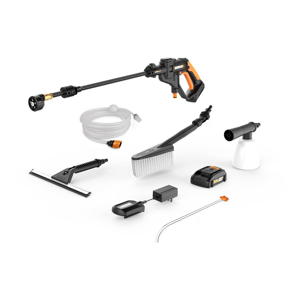 Worx 320 Psi 20 Volt Li Ion Hydroshot 0 5 Gpm Portable Cleaner 320 Psi 20 Volt Li Ion Hydroshot 0 5 Gpm Portable Cleaner Bundle