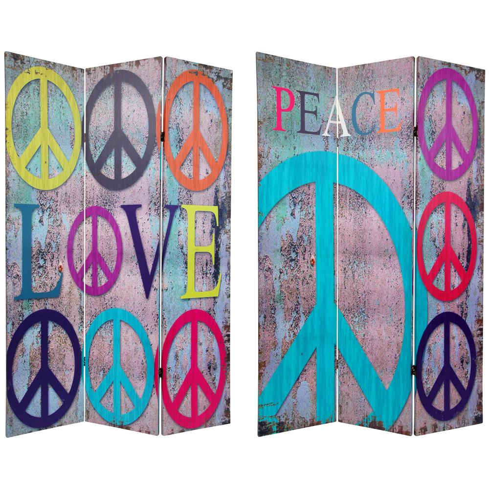 6 Ft Printed 3 Panel Room Divider Can Peace1 The Home Depot Printed 3 Panel Room Divider