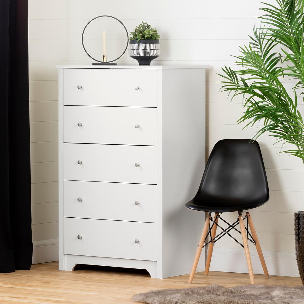 South Shore Vito 5 Drawer Pure White Chest Of Drawers 3150035