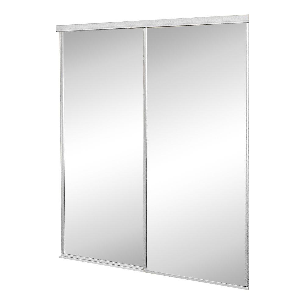 Contractors Wardrobe 72 in. x 96 in. Concord Mirrored White Aluminum Interior Sliding DoorCON