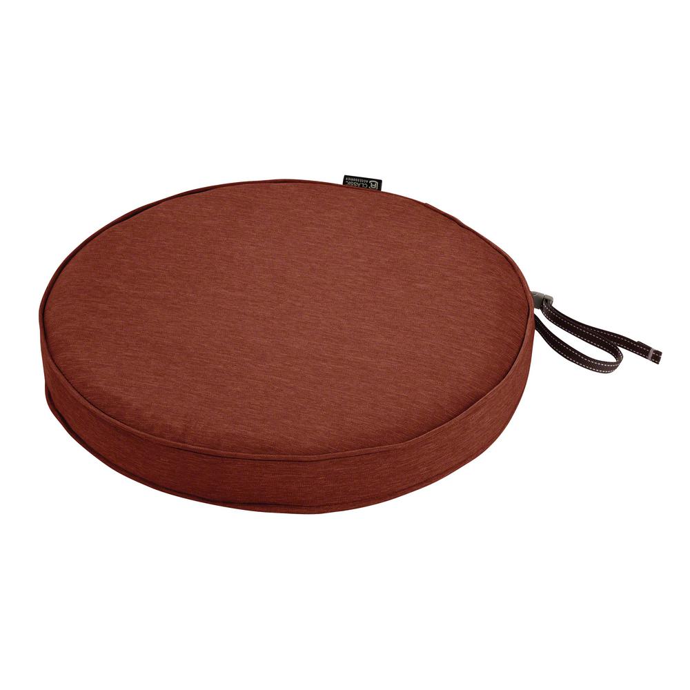 Box Edge Best Rated Fade Resistant Outdoor Chair Cushions Montlake Fade Safe Heather Henna 15 In Round Outdoor Seat Cushion