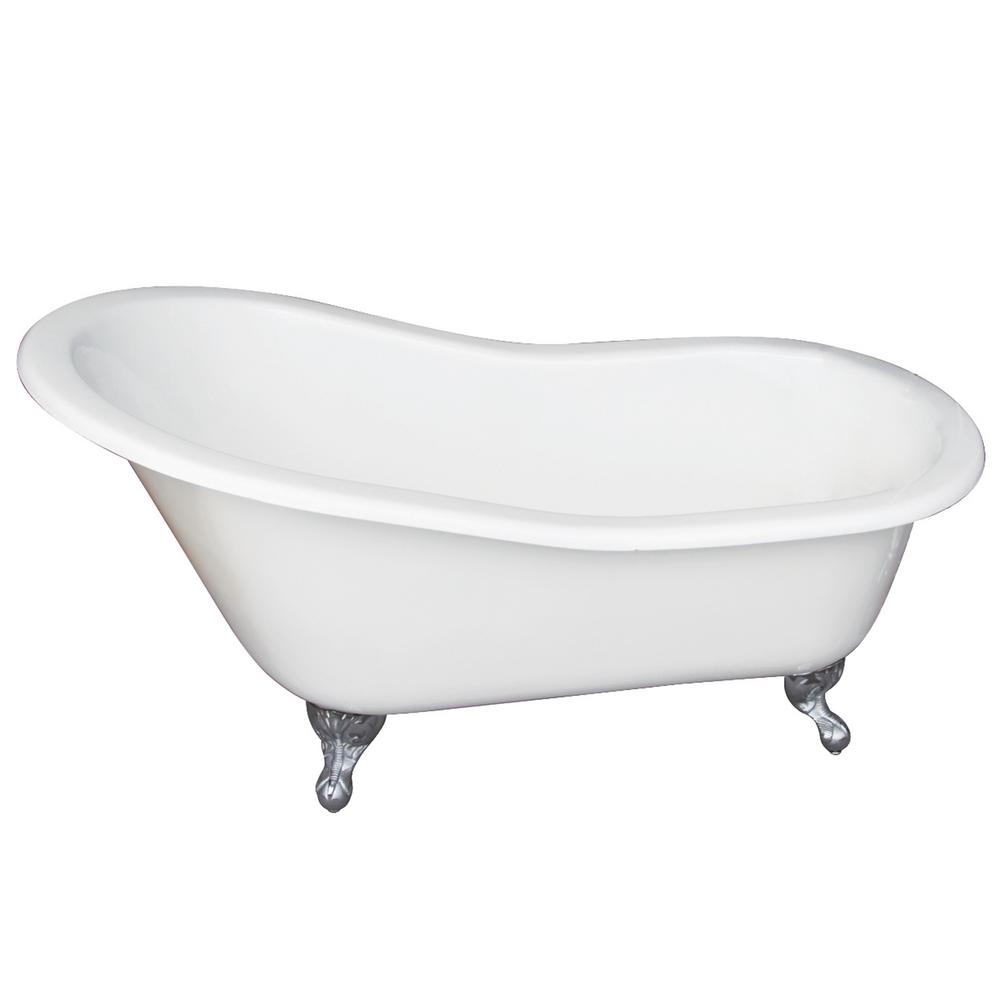 Barclay Products 60 in. Cast Iron Clawfoot Bathtub in White with White FeetCTSN60WHWH The