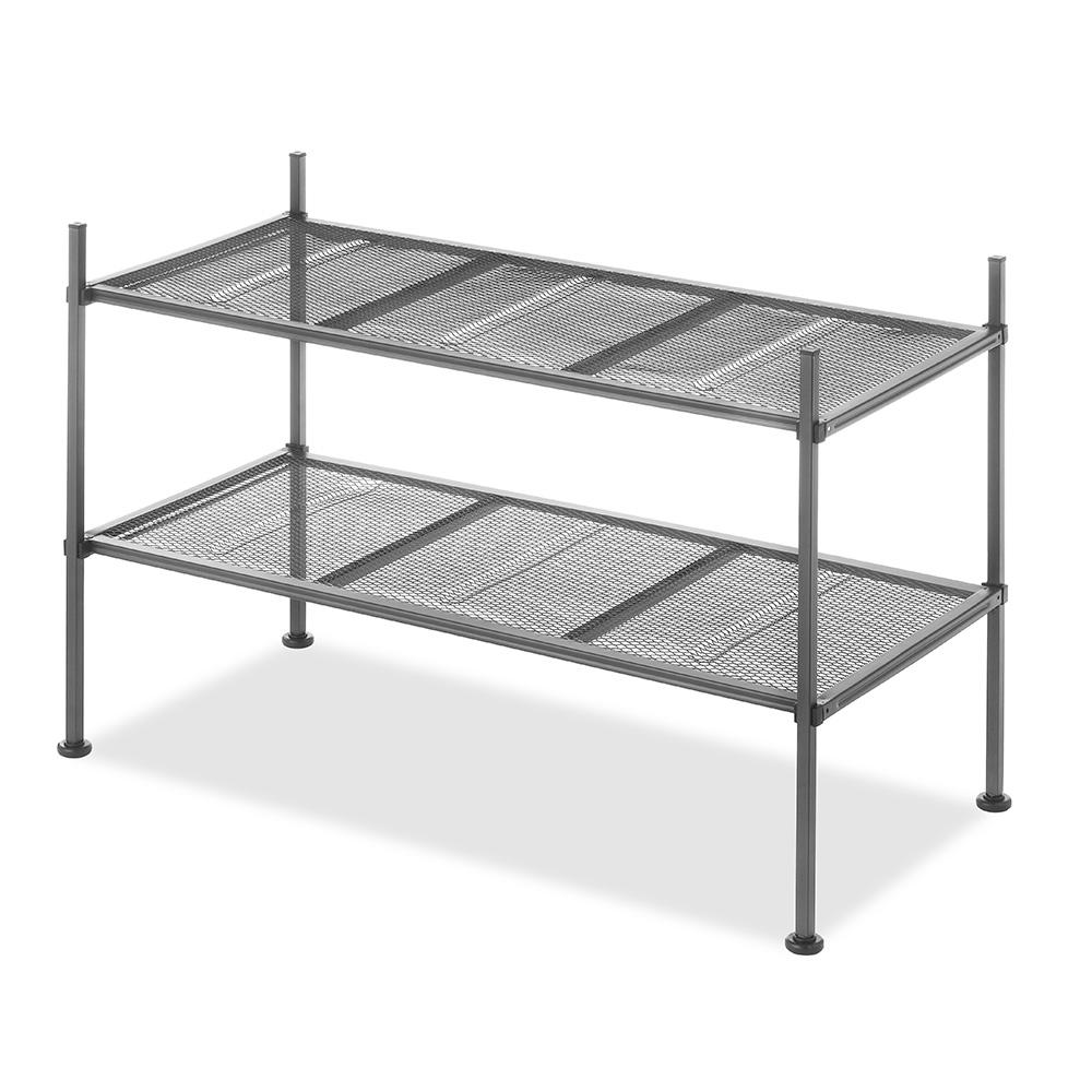 Whitmor 11.50 in. x 25.75 in. Gunmetal 2Tier Shelf Organizer67407909