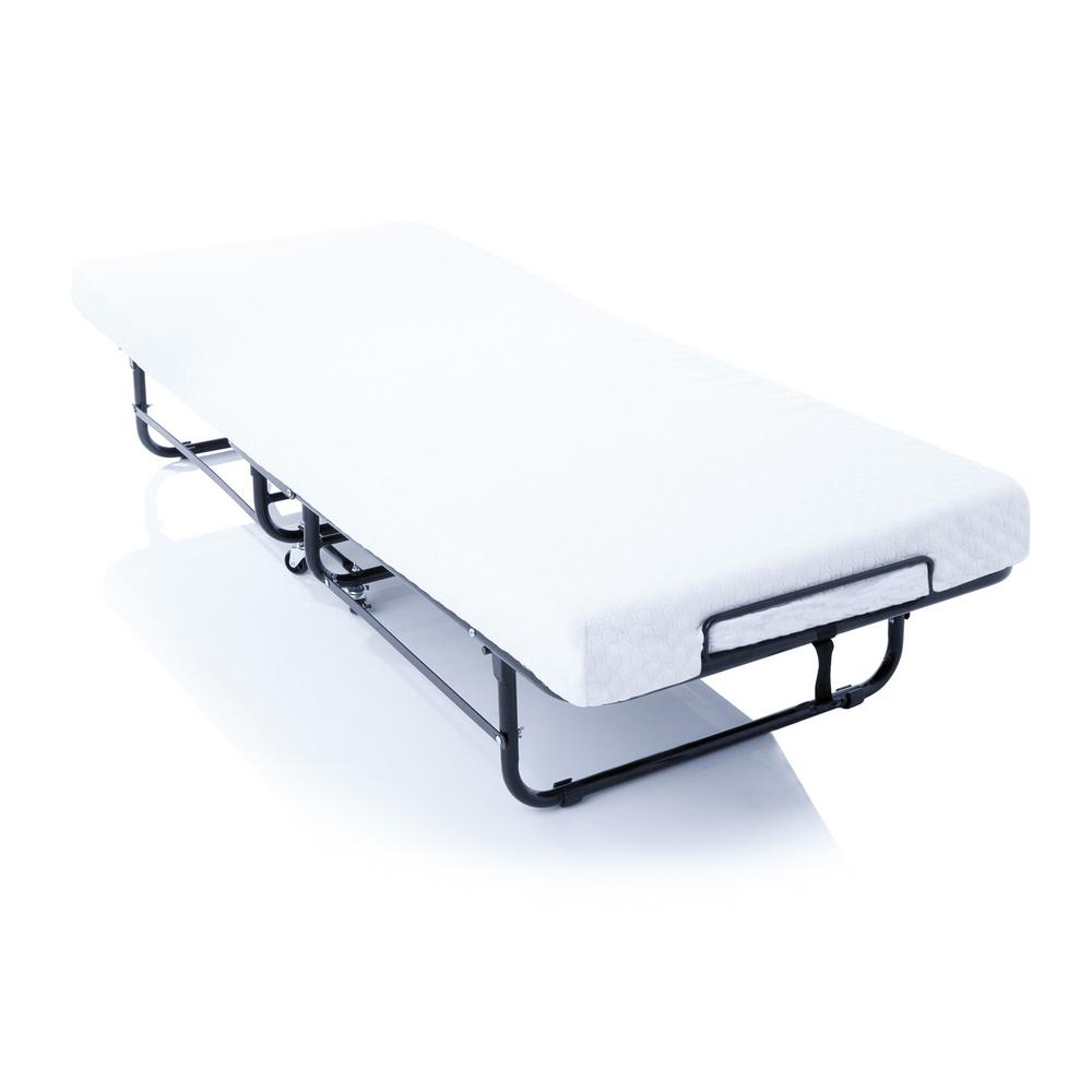 Lucid 4 In Rollaway Twin Size Guest Bed With Memory Foam Mattress Rollaway Twin Size Guest Bed With Memory Foam Mattress