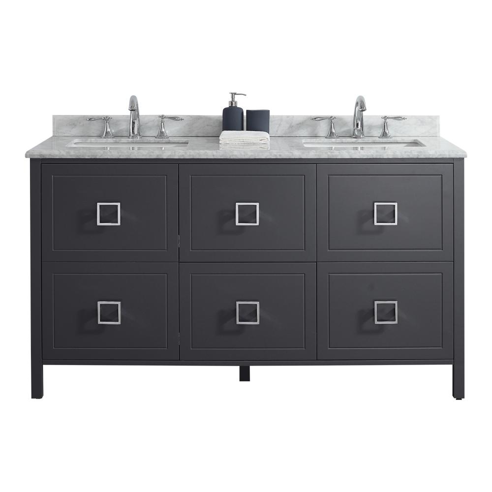Home Decorators Collection Drexel 60 In W Vanity In Charcoal With