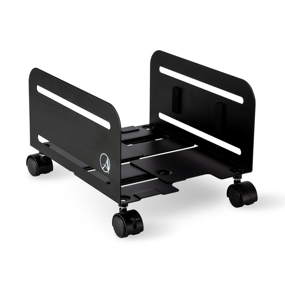 Atlantic Steel 4 Wheeled Cpu Desktop Computer Mobile Cart In Black