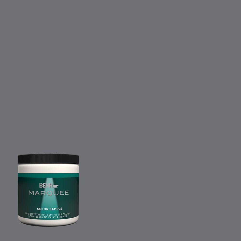 Behr Marquee 8 Oz Ppu18 03 Antique Tin One Coat Hide Semi Gloss Enamel Interior Exterior Paint And Primer In Sample