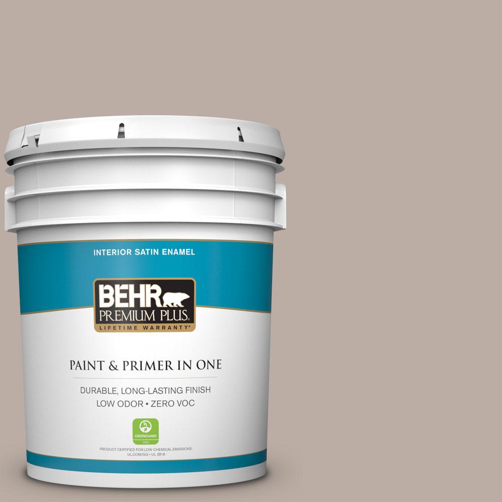 BEHR Premium Plus 5gal. N2003 Nightingale Gray Satin Enamel Interior