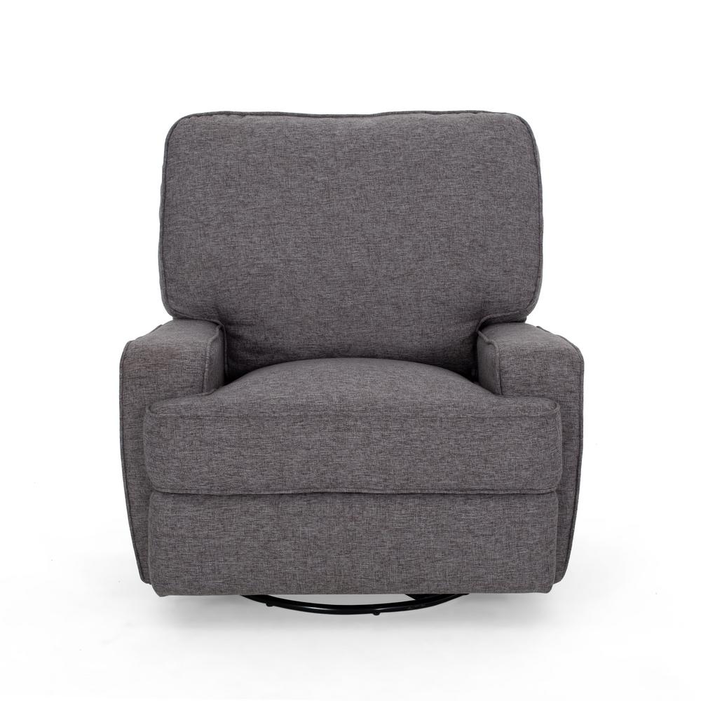 Noble House Del Monte Pushback Recliner in Pebble Gray and Dark Brown
