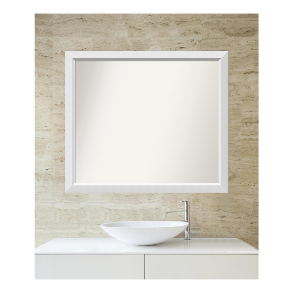 Choose Your Custom Size 33 In X 38 Blanco White Wood Framed Mirror