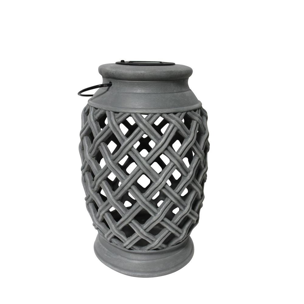 Smart Solar Portland 14 in. LED Candle Wooden Lantern84086LC The Home Depot