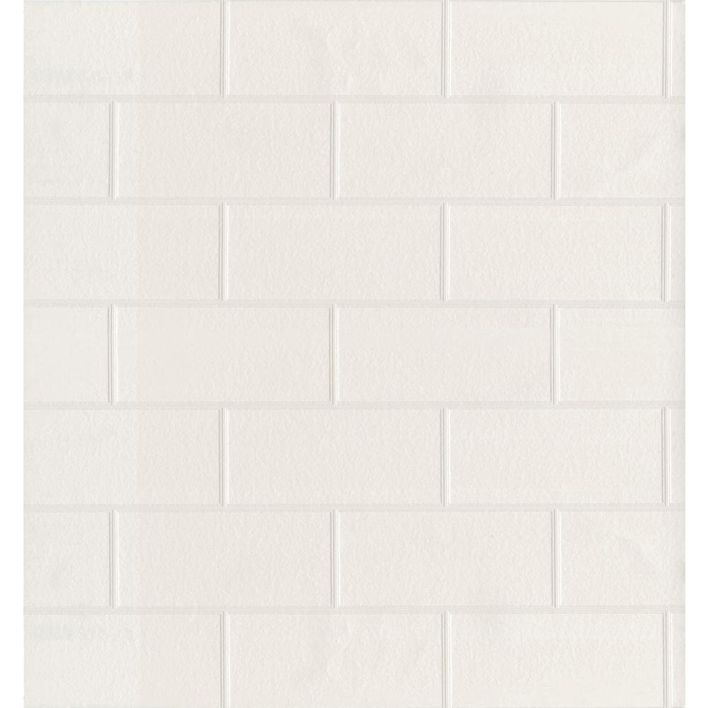 Brewster Paintable White Tile Wallpaper270421399 The Home Depot