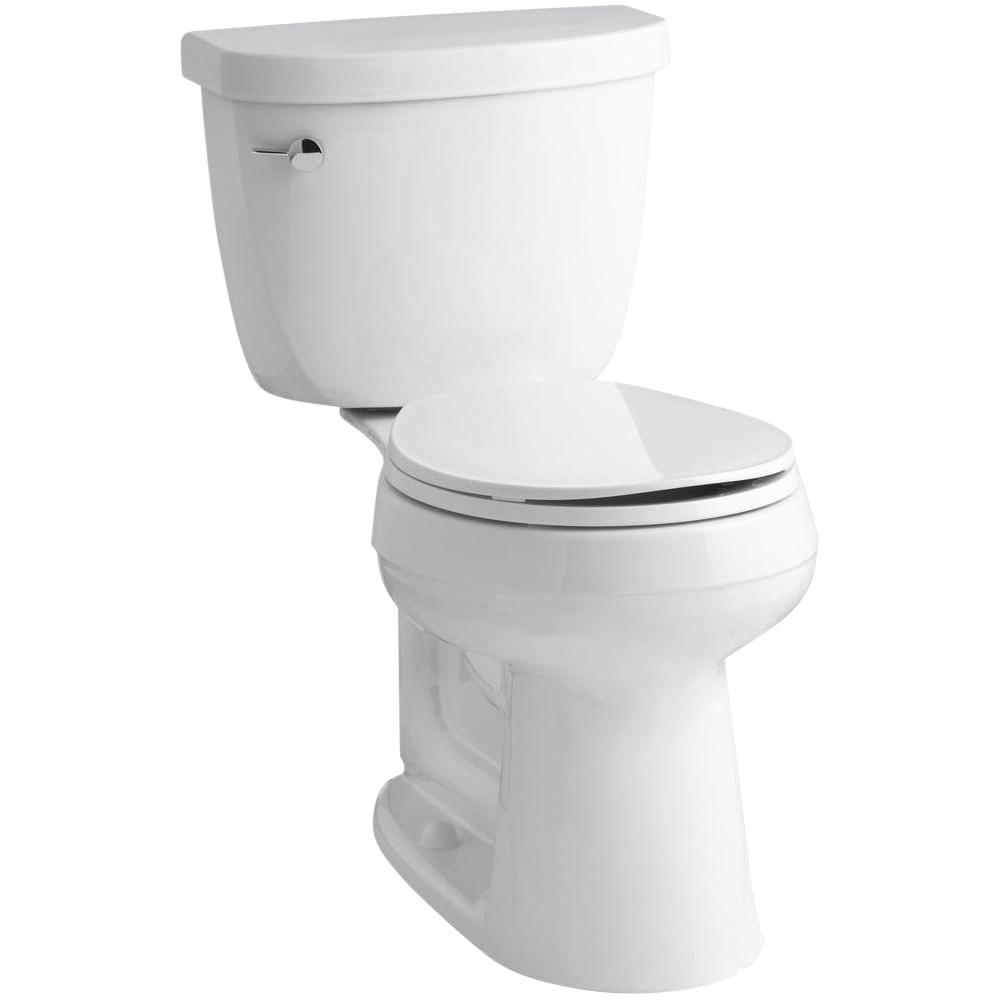 Round Toilets Toilet Seats Bidets The Home Depot Cimarron Complete Solution 2 Piece 1 28 Gpf Single Flush Round Toilet In White Seat