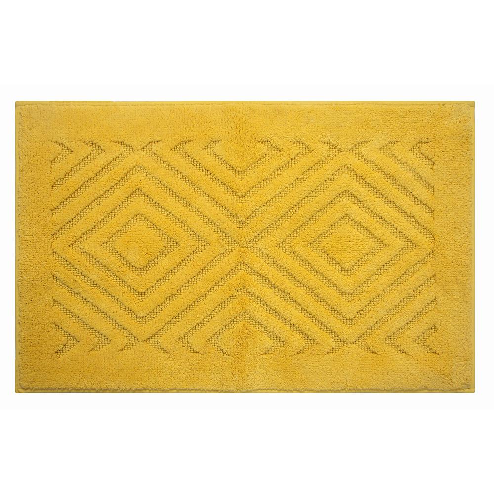 Trier Yellow 20 In X 30 In 20 In X 20 In Cotton Bath Rug 2