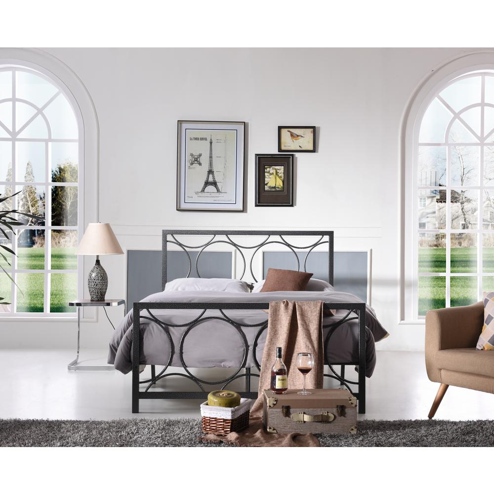Hodedah Black And Silver Queen Bed Frame Hi825 Q The Hodedah Black And Silver Queen Bed Frame Hi825 Q The Home Depot