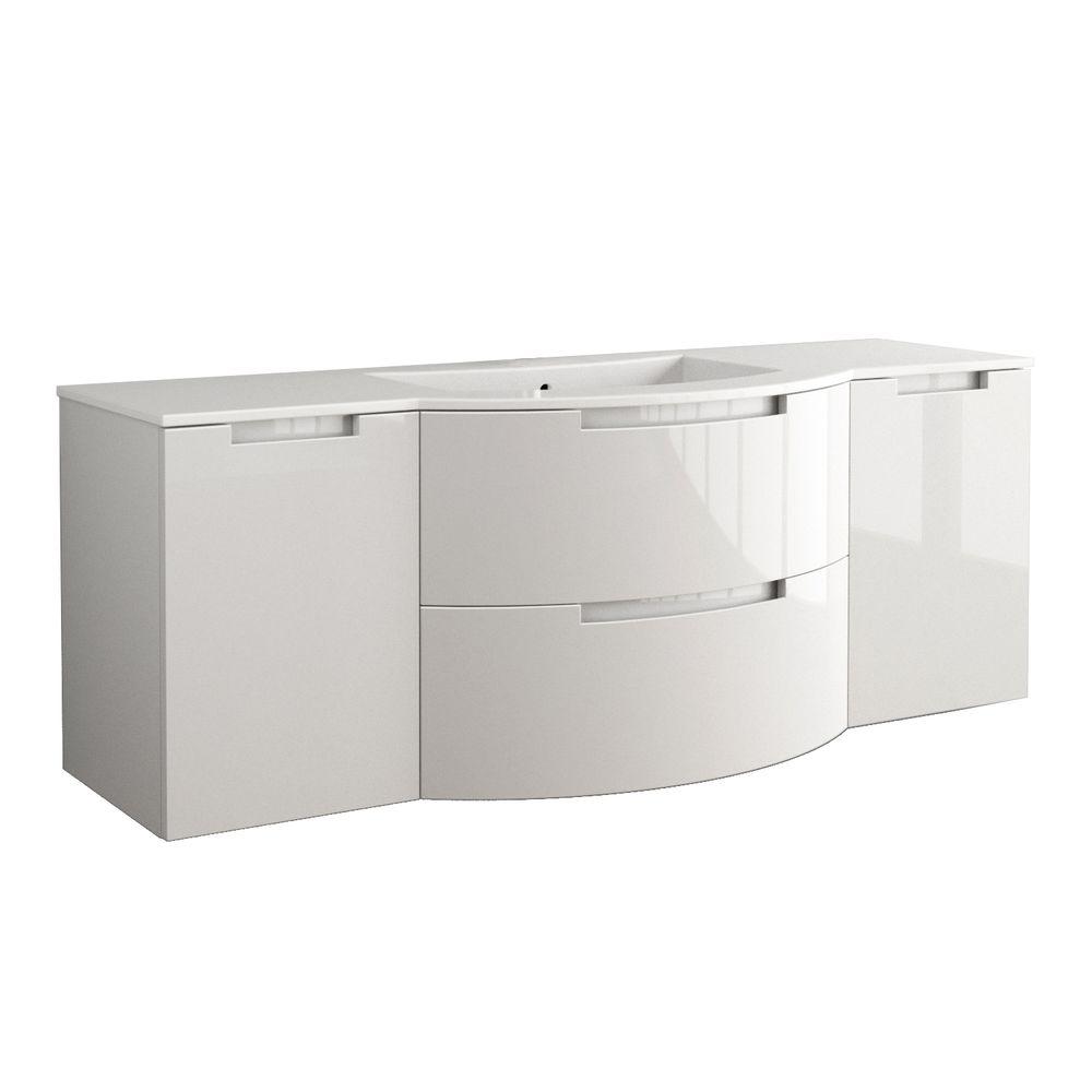 62 70 In White Single Sink Vanities With Tops Bathroom Vanity In White With Granite Top