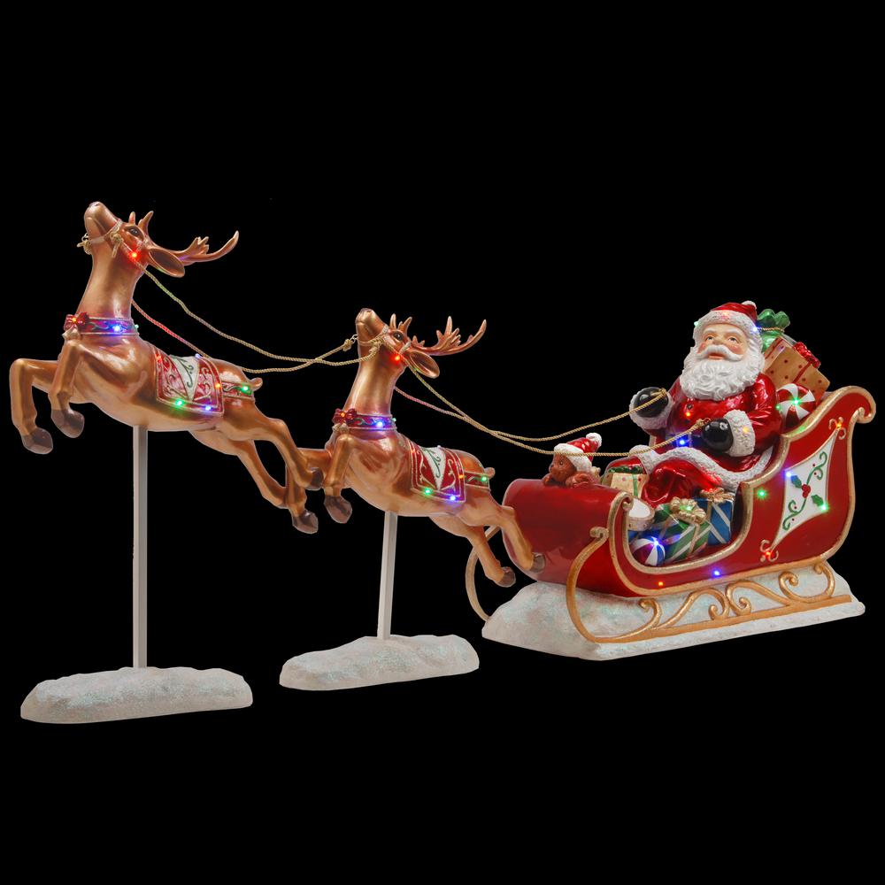 national tree company santa 39 s sleigh and reindeer christmas outdoor decorations wholesale