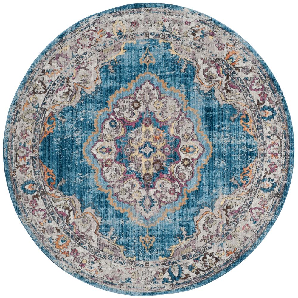 Safavieh Bristol Blue Light Gray 7 Ft X Round Area Rug