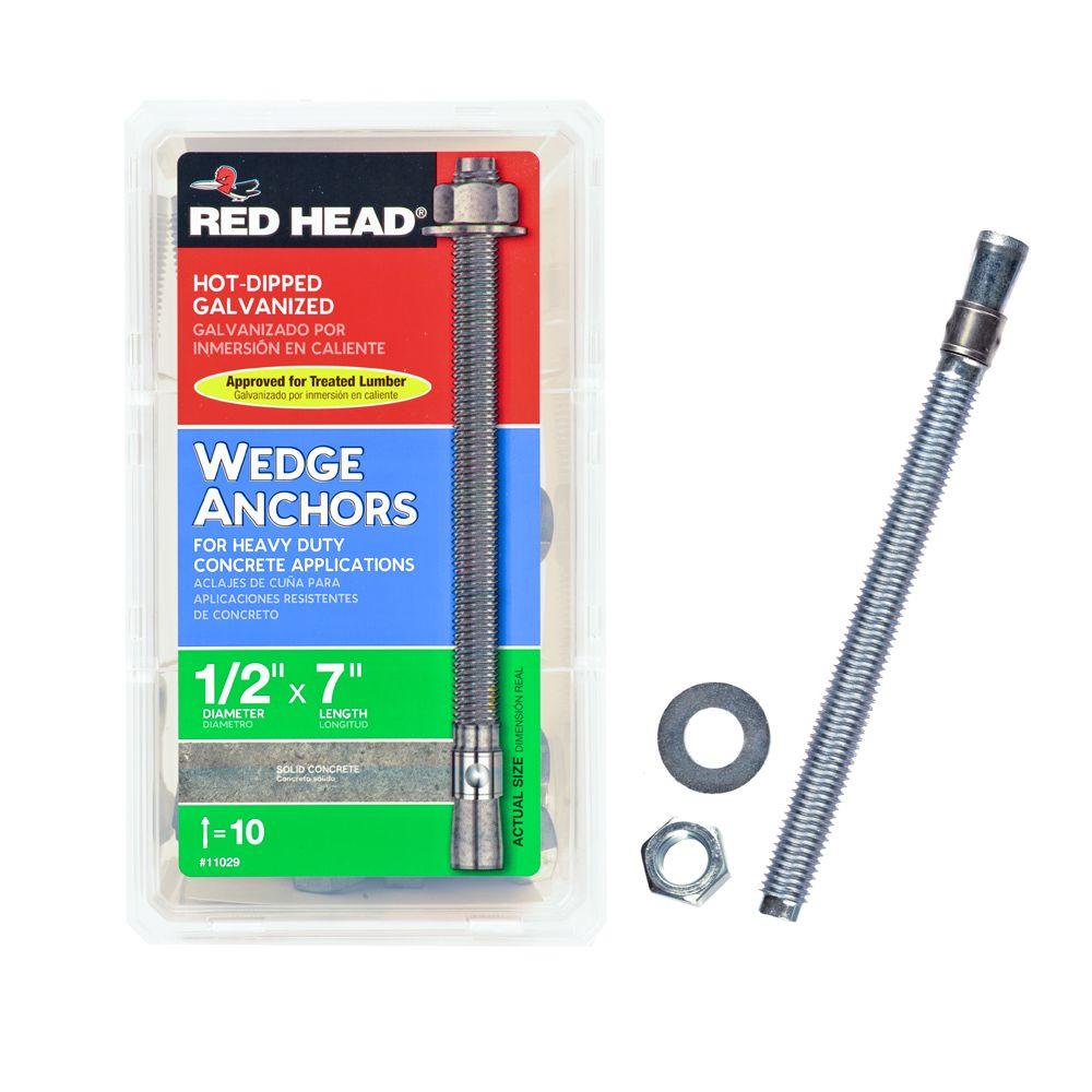 Red Head 1/2 in. x 7 in. HotDipped Galvanized Steel HexNutHead