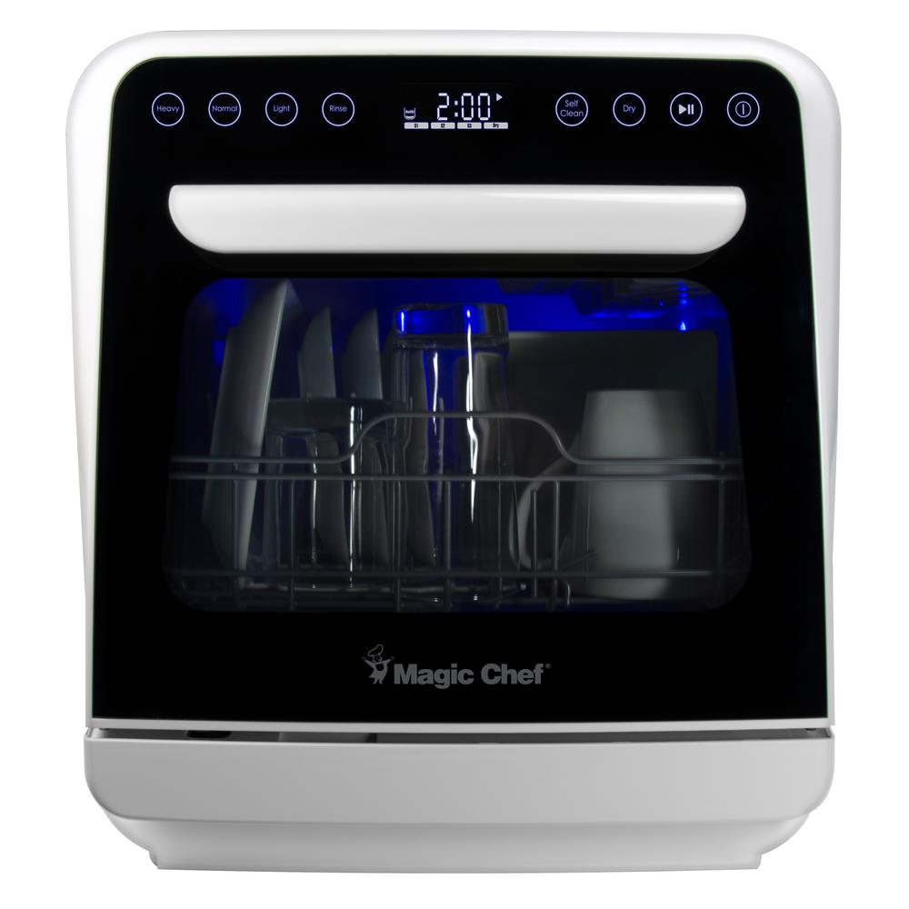 Magic Chef Mini Countertop Dishwasher in White with 3-Place Setting