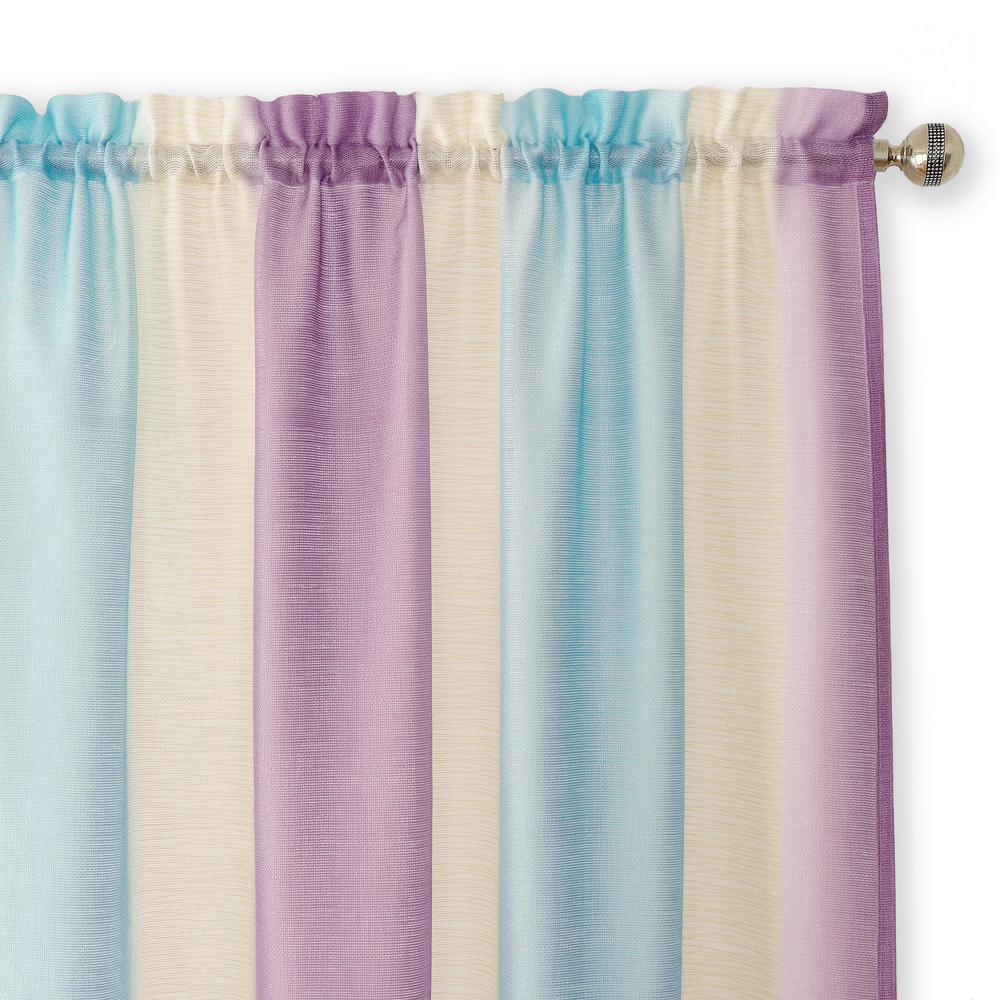 Achim Spectrum Lilac Turquoise Rod Pocket Curtain 50 In W X 63