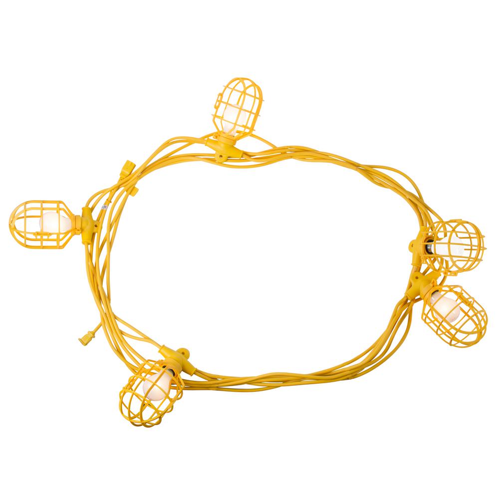 5 CAGES YELLOW NEW 12//3 STW 15M V40551 STRING LIGHTING w//METAL CAGES