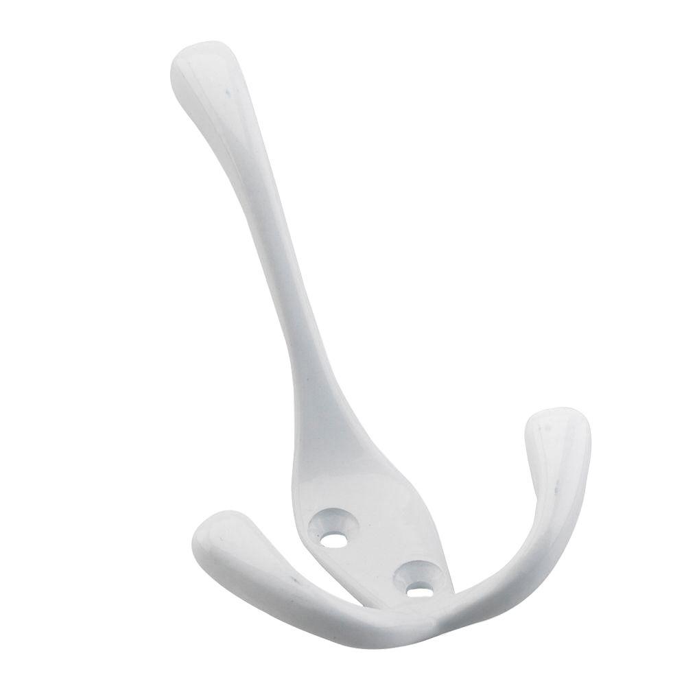 Richelieu Hardware 4 1 2 In Withe Heavy Duty Triple Coat Hook 236wv Withe Heavy Duty Triple Coat Hook White Finish