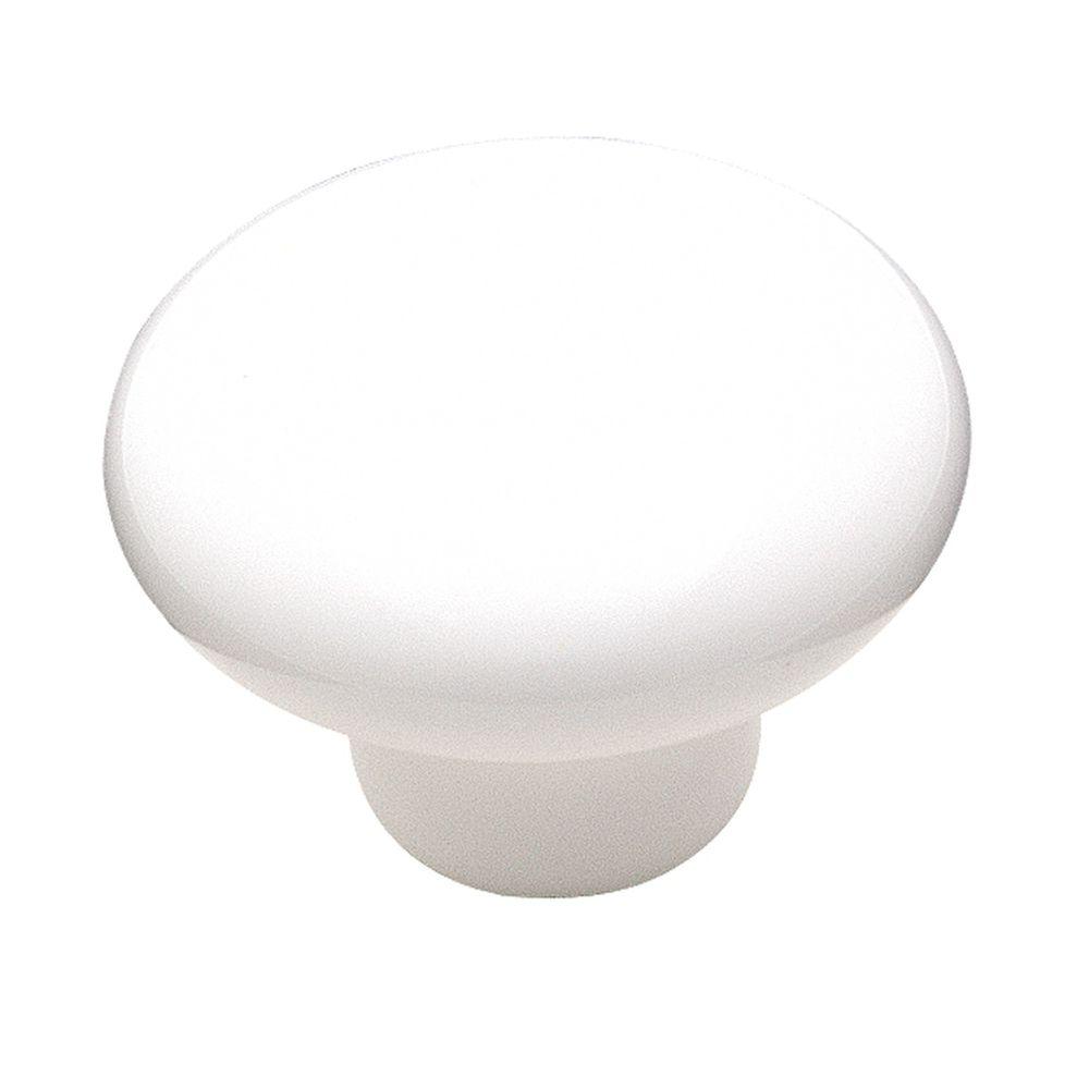 Amerock 1 1 2 In White Cabinet Knob 217WHT The Home Depot   Amerock Cabinet Knobs 217wht 64 1000 