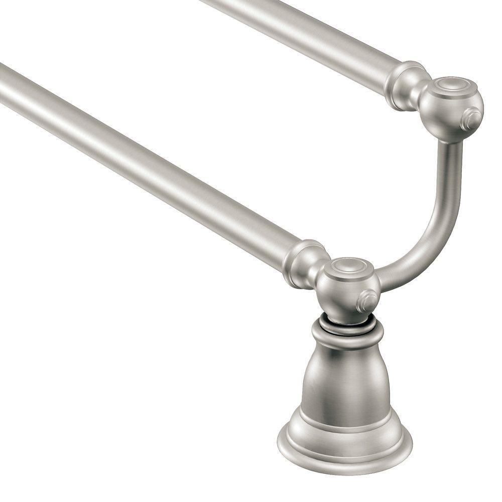 Reviews For Moen Kingsley 24 In Double Towel Bar In Brushed Nickel Yb5422bn The Home Depot