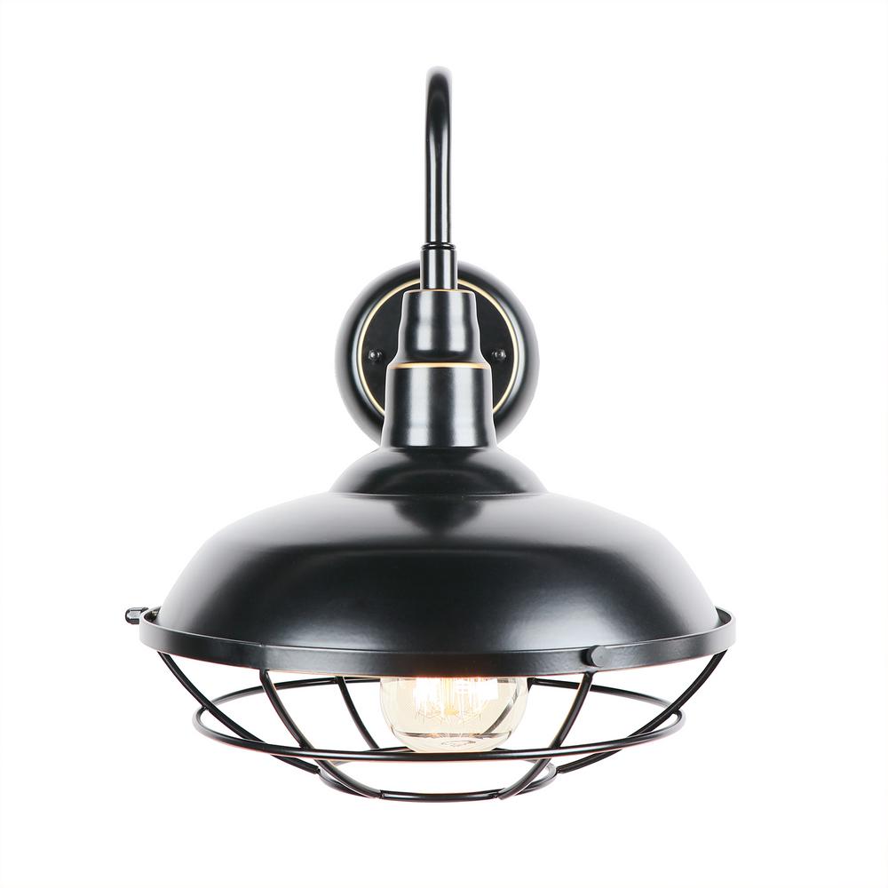 Y Decor Small 1-Light Imperial Black Outdoor Wall Lighting ... on Decorative Exterior Wall Sconce Black id=14214