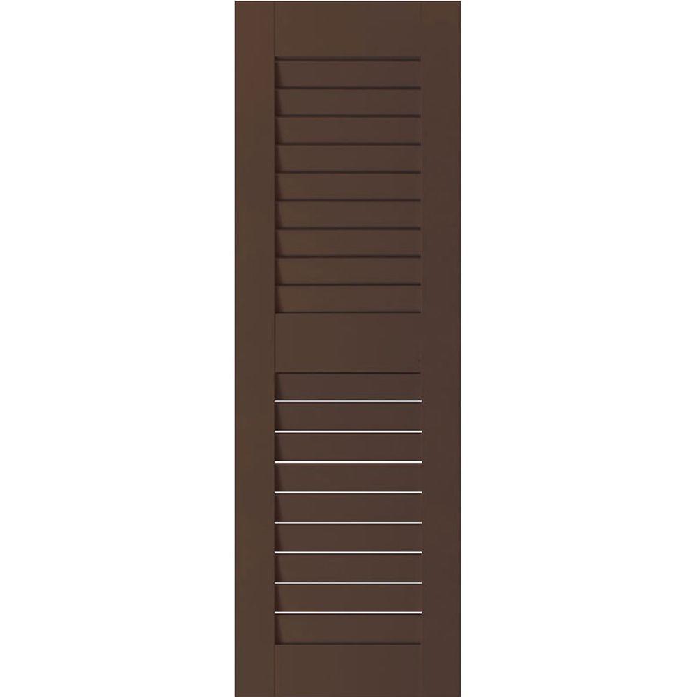 18 Ekena Millwork Louvered Exterior Shutters The Home Depot 18
