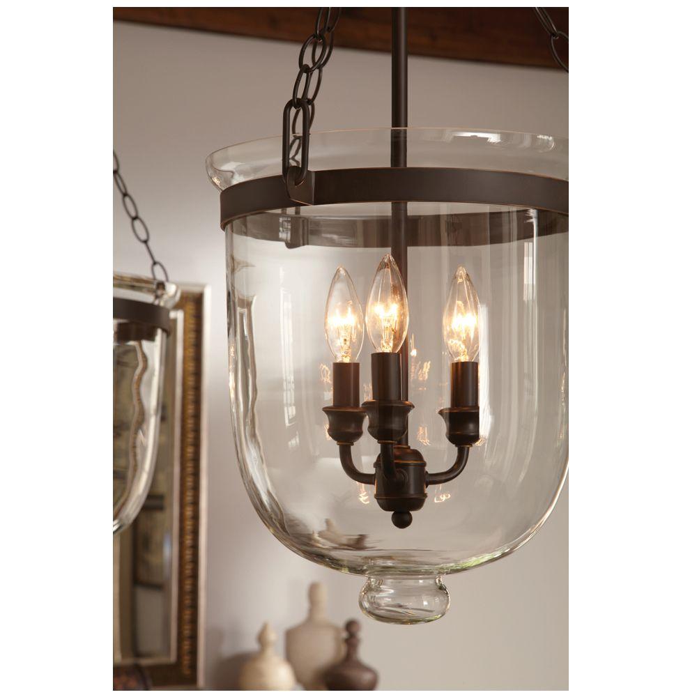 Sea Gull Lighting Westminster 11 75 In W 3 Light Autumn Bronze Pendant With Clear Gl Sea Gull Lighting Westminster 11 75 In W 3 Light Autumn Bronze Pendant With Clear Gl